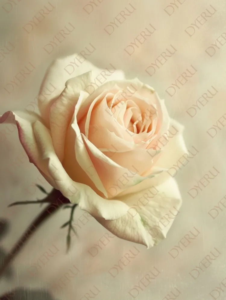 ดอกกุหลาบสีครีมอ่อนที่สวยงามและละเอียดอ่อน